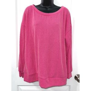 Blumin Apparel pink long sleeve ribbed top